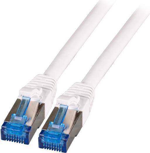RJ45 Patchkabel Cat.6A S/FTP TPE, Cat.7 Rohkabel superflex weiß 0,5m Kupferverkabelung