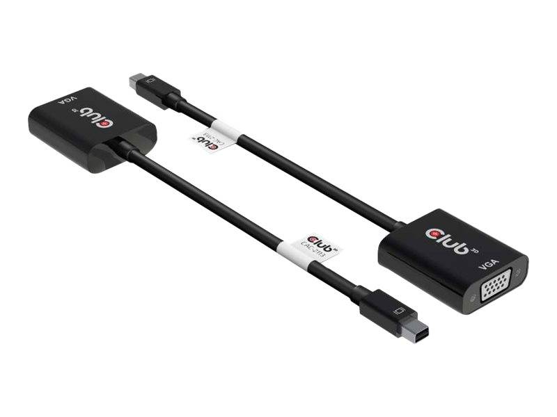 Schwarzes VGA-Kabeladapter mit zwei angebrachten Modulen mit der Bezeichnung „club