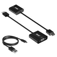 Zwei schwarze USB-Adapter-Dongle mit angebrachten Kabeln, plus ein separates aufgerolltes USB-Kabel mit einem USB-A-Anschluss und einem kleinen Stecker.