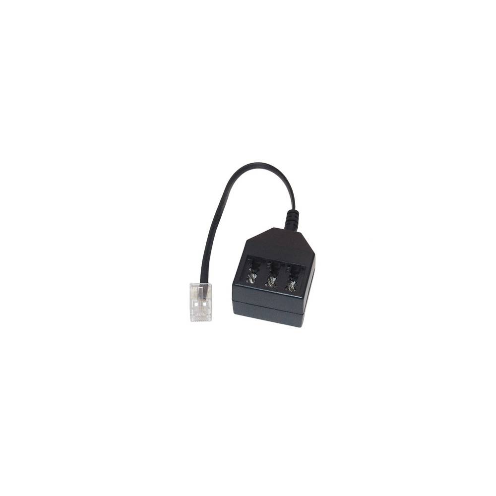 SHIVERPEAKS - S-Impuls 71018-1, 0,2 m, RJ11, 3 x TAE NFN, Schwarz, Männlich/Weiblich, Flach