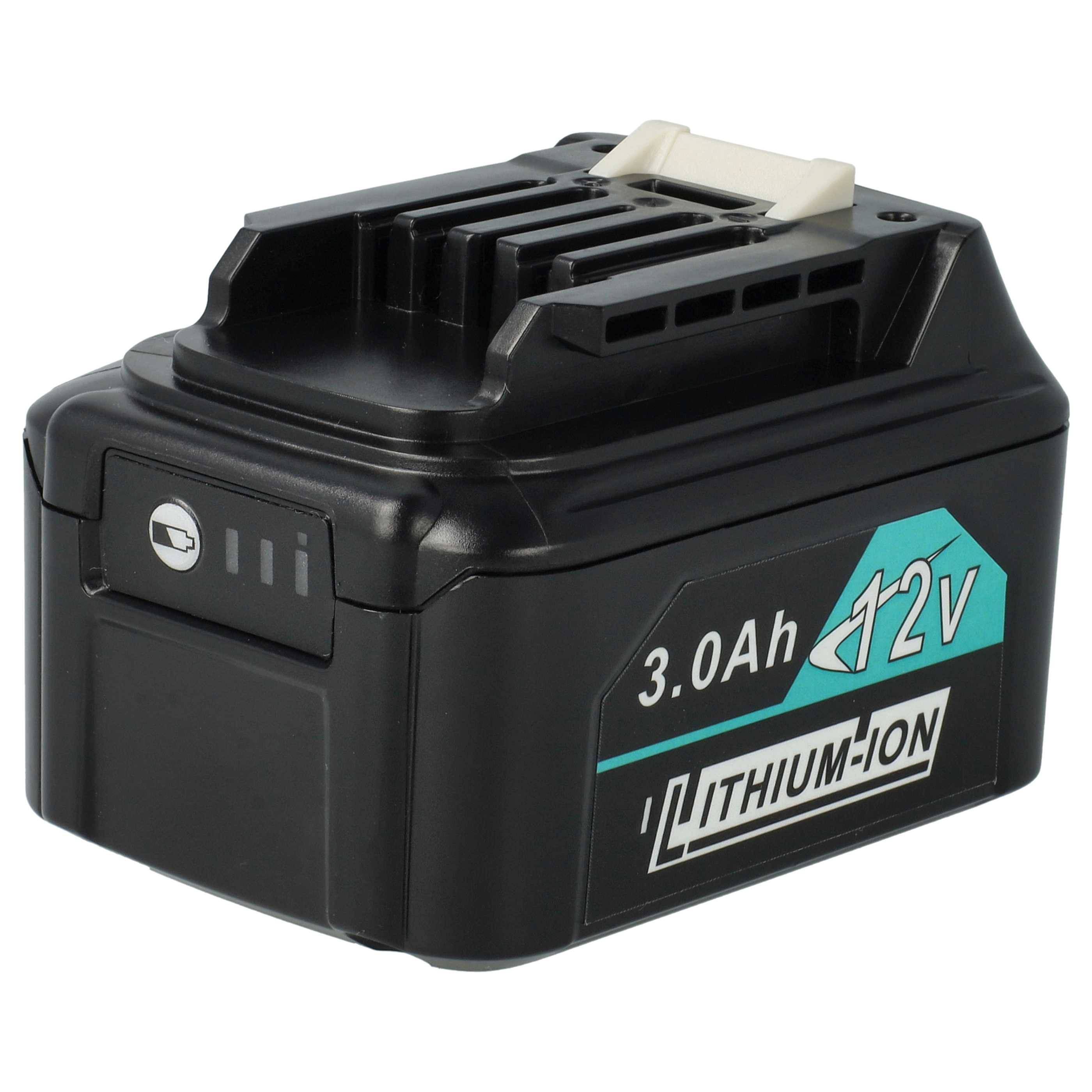 vhbw Akku kompatibel mit Makita 12V MAX CXT, CG100, CG100D, CG100DSYEX Elektrowerkzeug (3000 mAh, Li-Ion, 12 V, 3 Zellen)