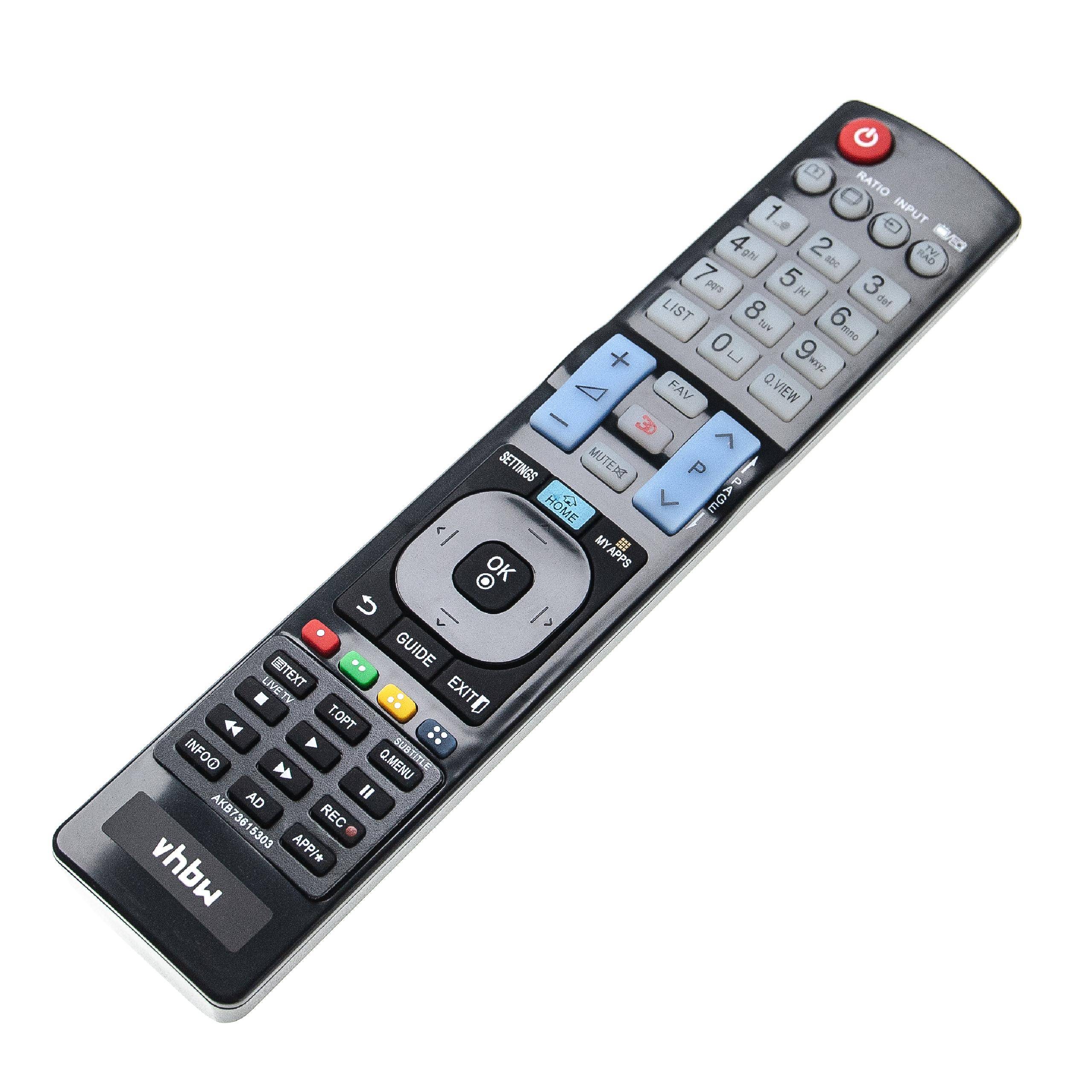 vhbw Fernbedienung kompatibel mit LG 32LM340, 32LM3400, 32LM340S, 32LA6130, 32LA620S, 32LA660S, 32LM340T Fernseher, TV - Ersatzfernbedienung