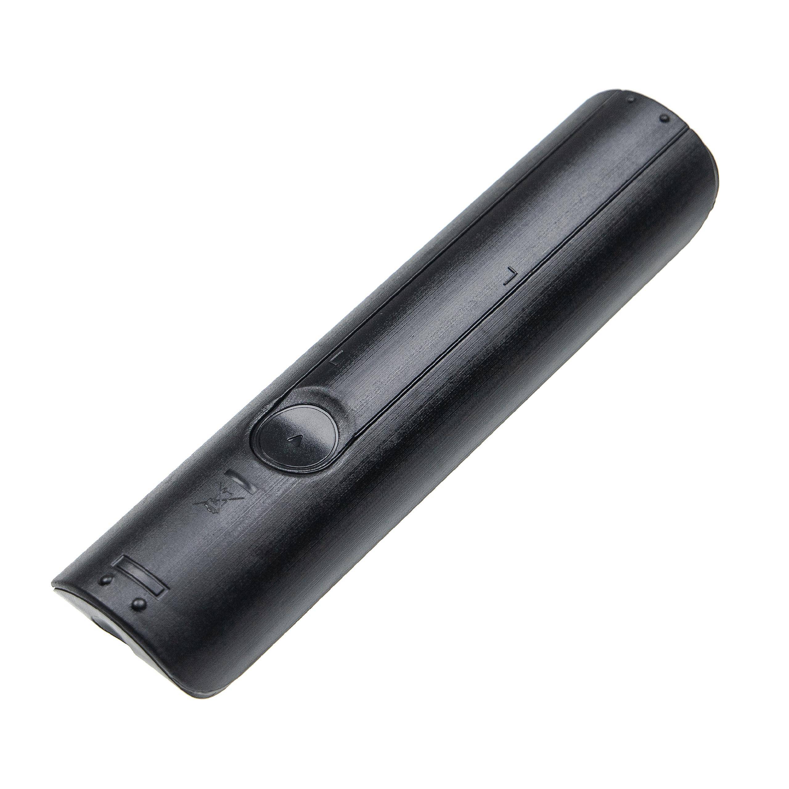 Ein gebogener, zylindrischer, schwarzer Kunststoffrohrverbinder mit Öffnungen an beiden Enden, möglicherweise für Rohrleitungs- oder Lüftungsanlagen verwendet.