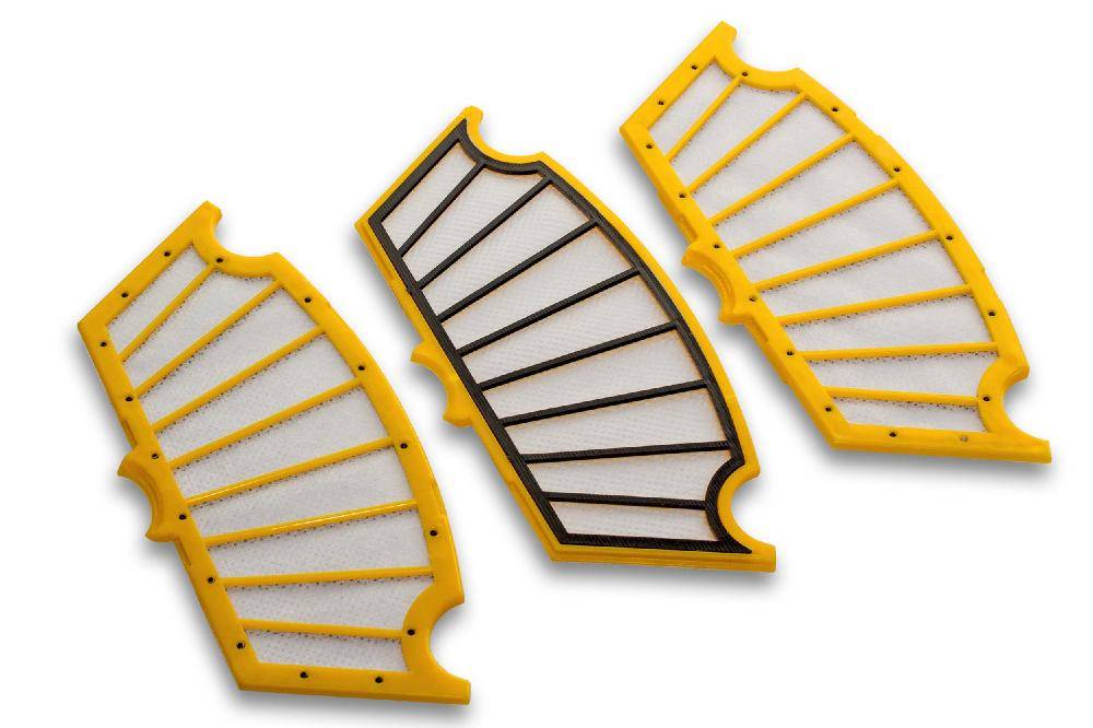 vhbw 3x Filter kompatibel mit iRobot Roomba 532, 555, 500, 510, 520, 534, 535, 540, 550, 530, 531 Saugroboter, Staubsauger Roboter - Filtereinheit