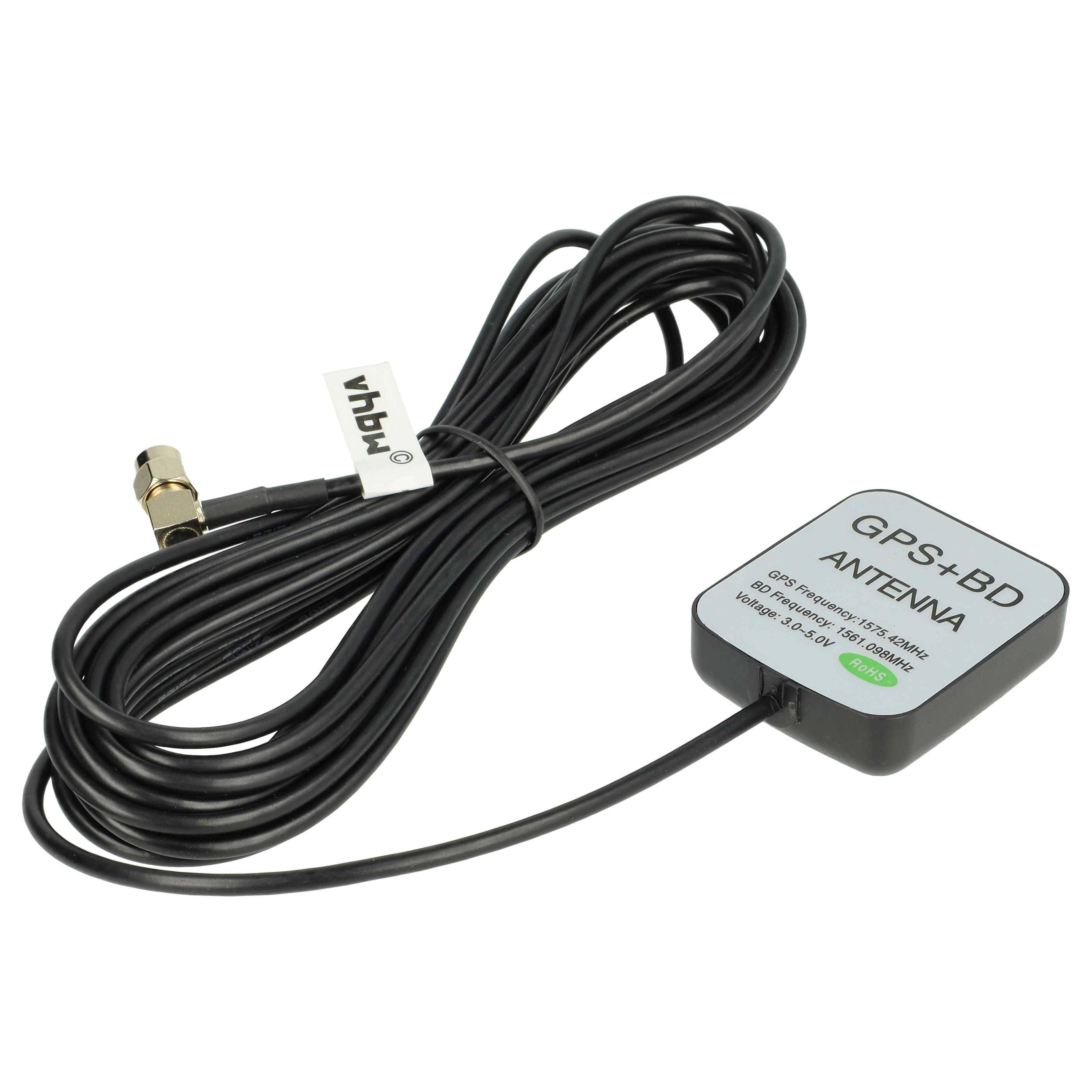 vhbw GPS Antenne kompatibel mit u-blox LEA-LA GPS Receiver Module, TIM-LA GPS Module, TIM-LC GPS Module Navi mit SMA-Anschluss - Magnetfuß, 5