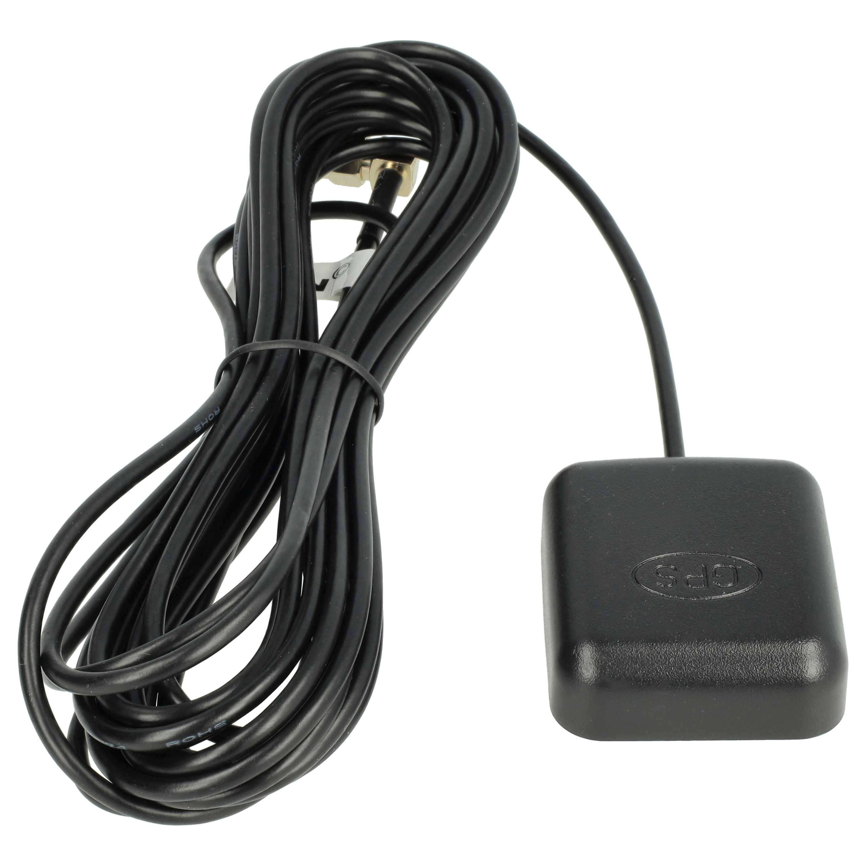 vhbw GPS Antenne kompatibel mit Falcom FAL-ANT-4, FAL-ANT-3 Navi mit SMA-Anschluss - Magnetfuß, 5 m, Schwarz