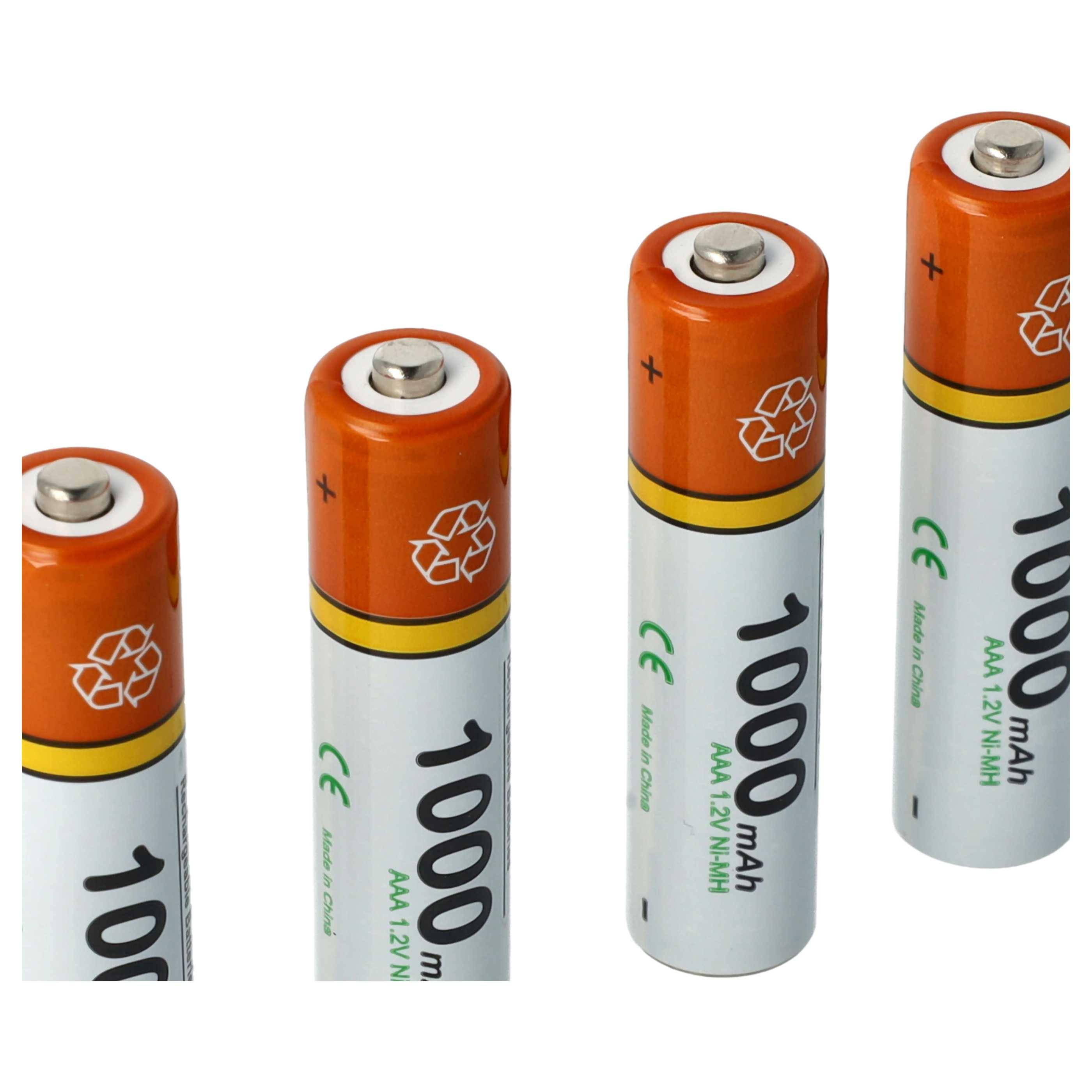vhbw 20x AAA Micro Akku kompatibel mit Samsung Gigaset C300A, C430A, C430 schnurlos Festnetz Telefon (1000 mAh, 1,2 V, NiMH) Orange Weiß