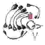 vhbw OBD2 - Adapterkabel Set für OBD-Diagnosegeräte kompatibel mit Alfa Romeo, Audi, BMW, Fiat, Lancia, Mercedes Benz, Opel, Peugeot, Seat, Skoda,