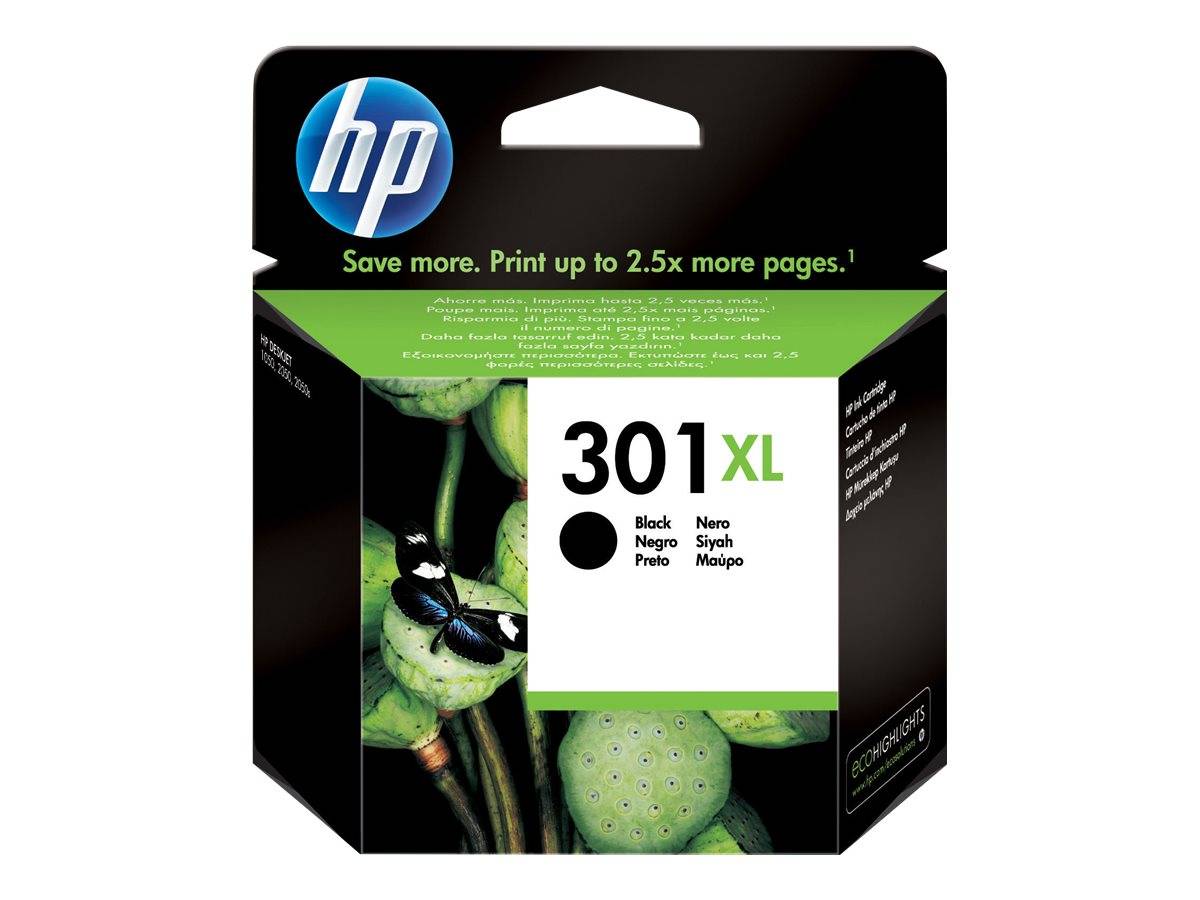 HP 301XL - 8 ml - Hohe Ergiebigkeit - Schwarz - original - Tintenpatrone - für H