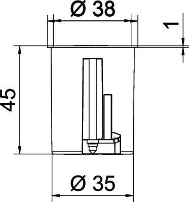 OBO Bettermann Wandauslassdose, luftdicht HG 45-WA-LD