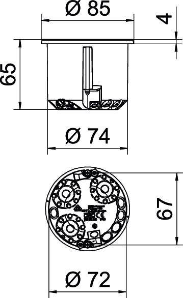 OBO Bettermann Gerätedose HW HG 61-AD-IP