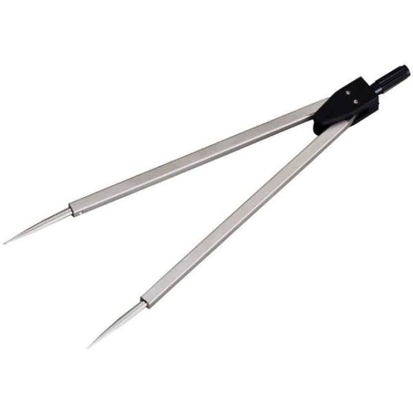 Marinezirkel 185mm nickelfarben matt Kopf schwarz