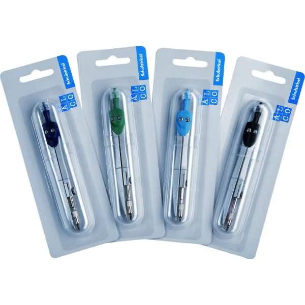 Schulzirkel Kreis 340 mm,125mm silber Kopf sortiert