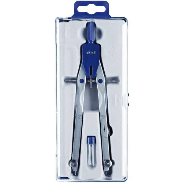 Geometriezirkel 2 asymetrische Kniegelenke Kreis 380mm 170mm silber