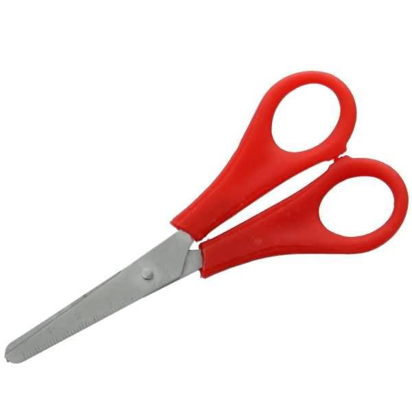 Bastel-Schere Edelstahl Griff ABS-Kunststoff rund 135mm rot