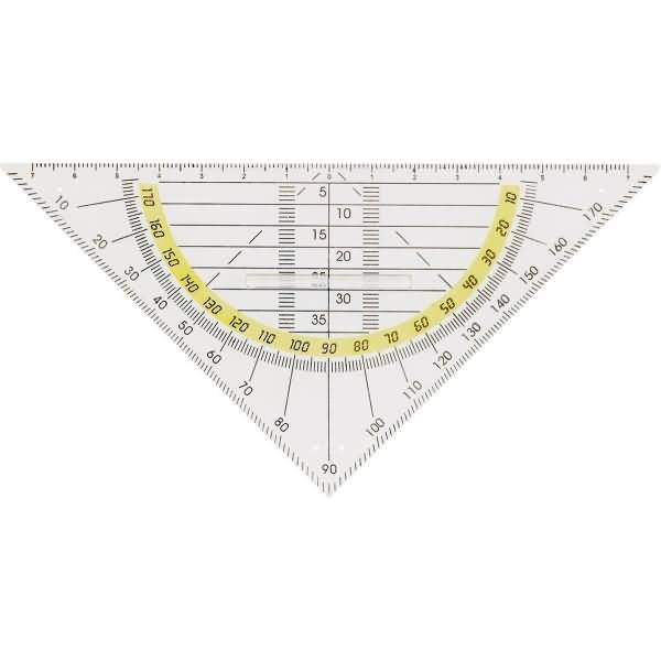 Geometrie-Dreieck Kunststoff mit Griff 16cm transparent