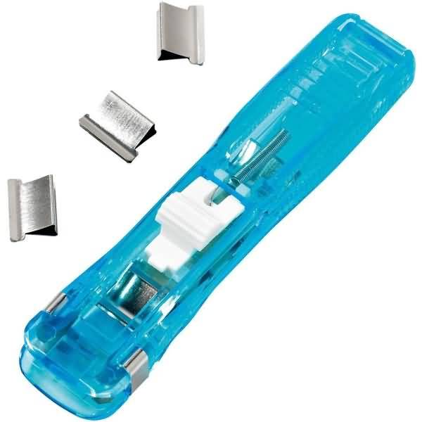 Power Clipper Kunststoff 20 Blatt blau-tranparent