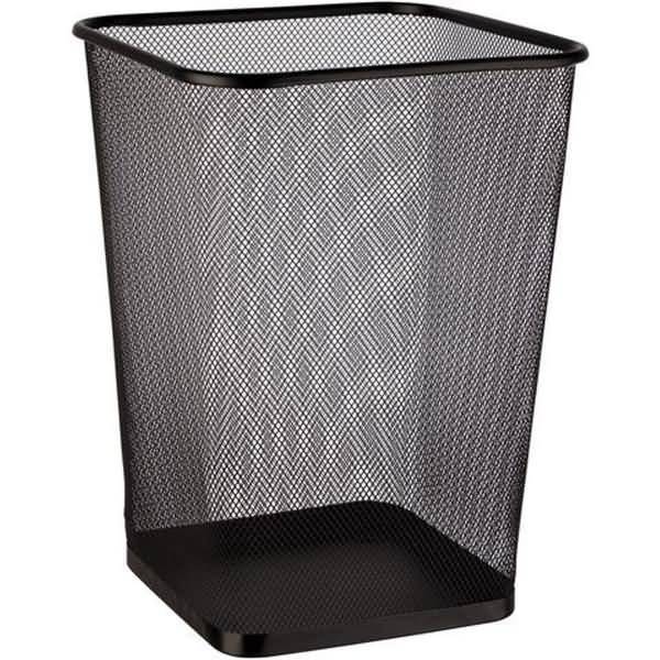 Papier-Abfallsammler lackiertes Metall gelocht schwarz