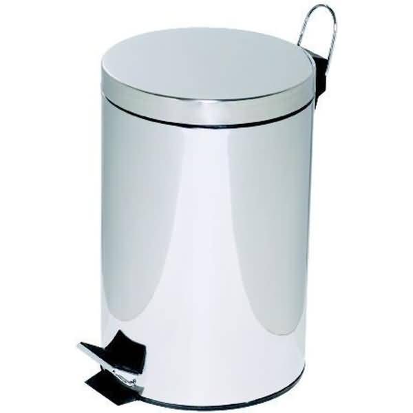 Tretabfalleimer Stahl kunststoffbeschichtet 12l chrom