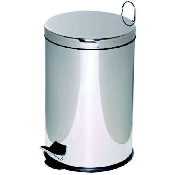 Tretabfalleimer Stahl kunststoffbeschichtet 20l chrom