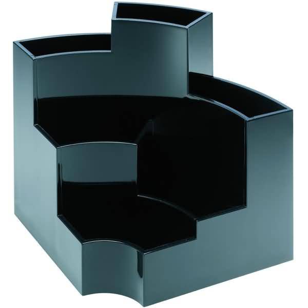 Schreibtischbutler 6 Fächer Kunststoff schwarz