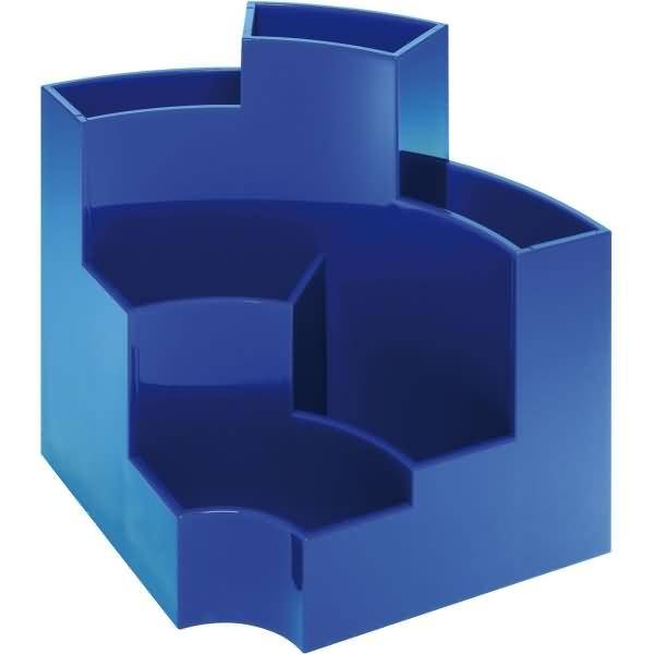 Schreibtischbutler 6 Fächer Kunststoff blau