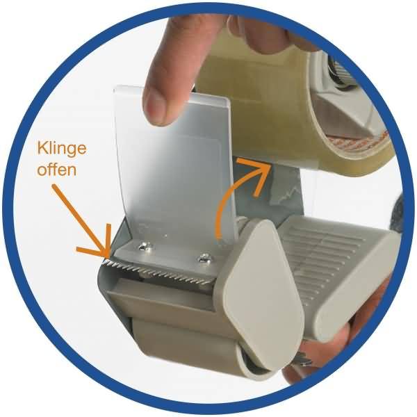 Sicherheits-Packetbandabroller Stahl/Kunststoff 5cmx66m grau