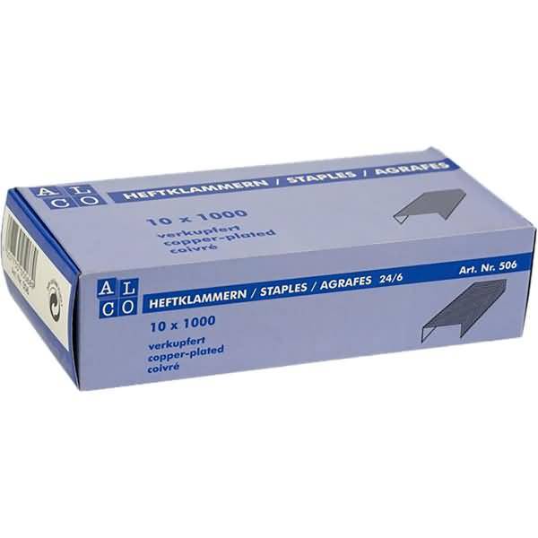 Heftklammern Stahl verkupfert 24/6 VE=1000 Stück