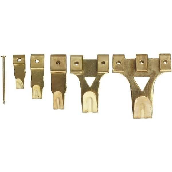 Bilderhaken Stahl vermessingt Größe sortiert VE=20 Stück