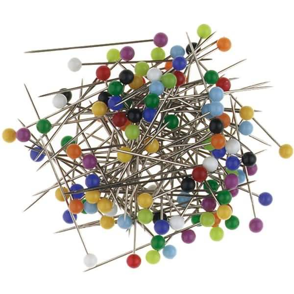 Glaskopfstecknadel 30mm 3,5mm sortiert VE=100 Stück