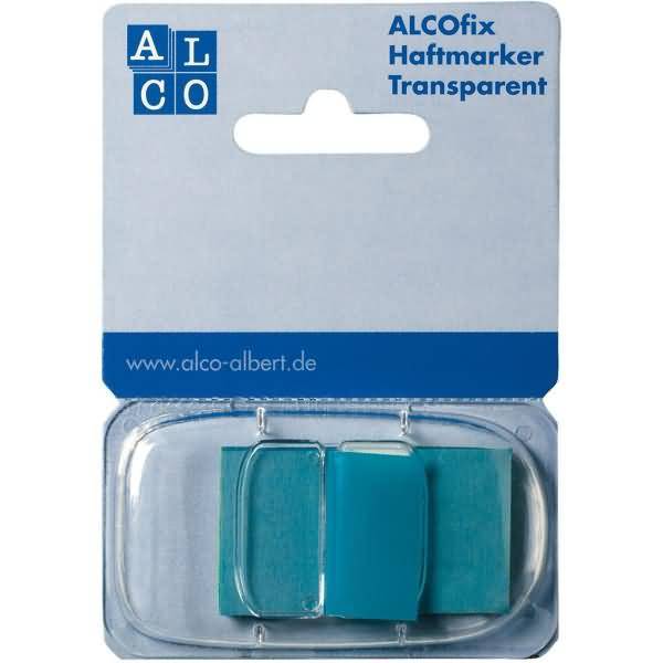 Haftmarker Alcofix 43x25mm blau Kunststoffspender VE=50 Stück