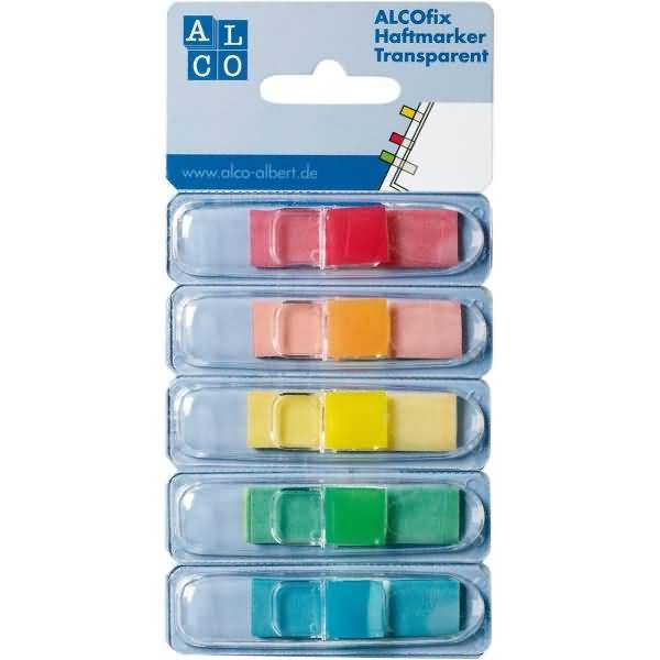 Haftmarker Alcofix 43x12mm VE=5 Farben je 25 Stück