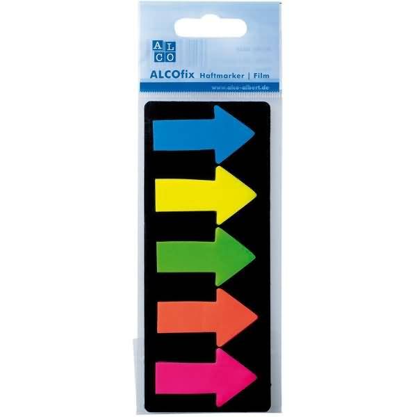 Haftmarker Alcofix Pfeil 45x25mm VE=5 Farben je 25 Stück