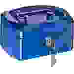 Geldkassette Stahlblech mit Schloss 155x120x80mm blau