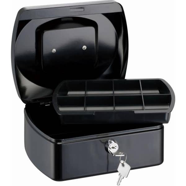 Geldkassette Stahlblech mit Schloss 205x160x85mm schwarz