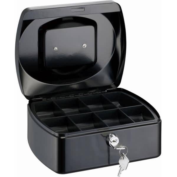 Geldkassette Stahlblech mit Schloss 205x160x85mm schwarz