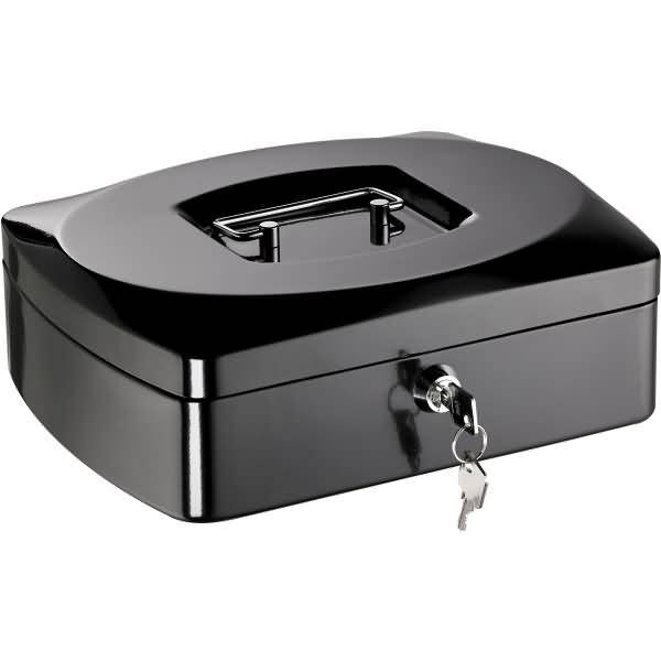 Geldkassette Stahlblech mit Schloss 255x200x90mm schwarz
