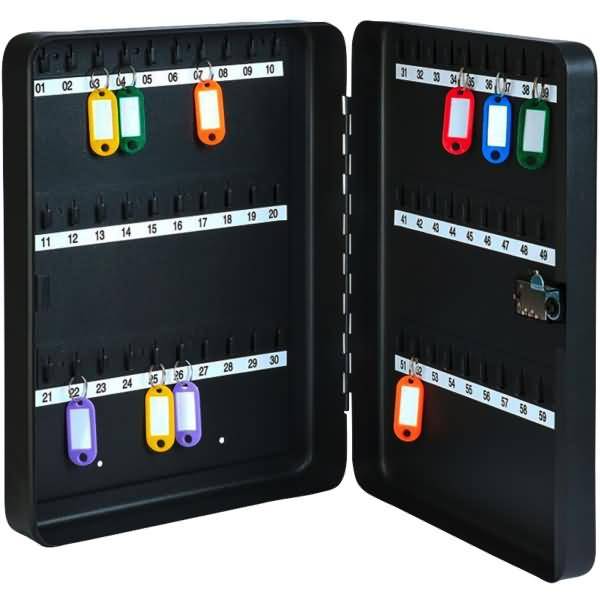 Schlüsselschrank Stahlblech 280x80x370mm für 60 Schlüssel anthrazit