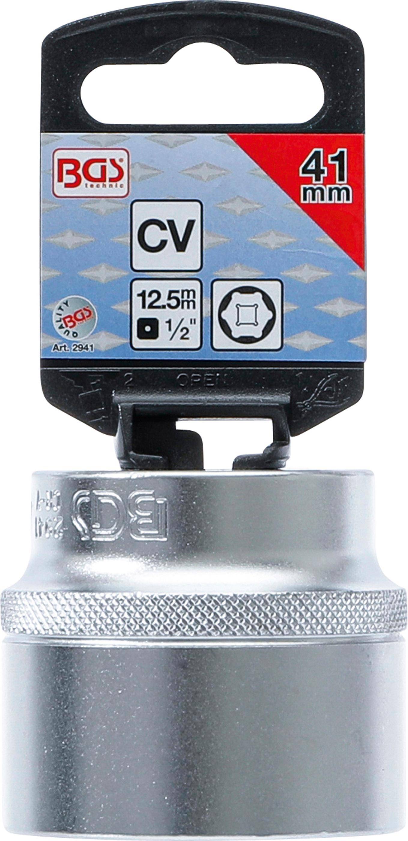 BGS Steckschlssel-Einsatz Sechskant | Antrieb Innenvierkant 12,5 mm