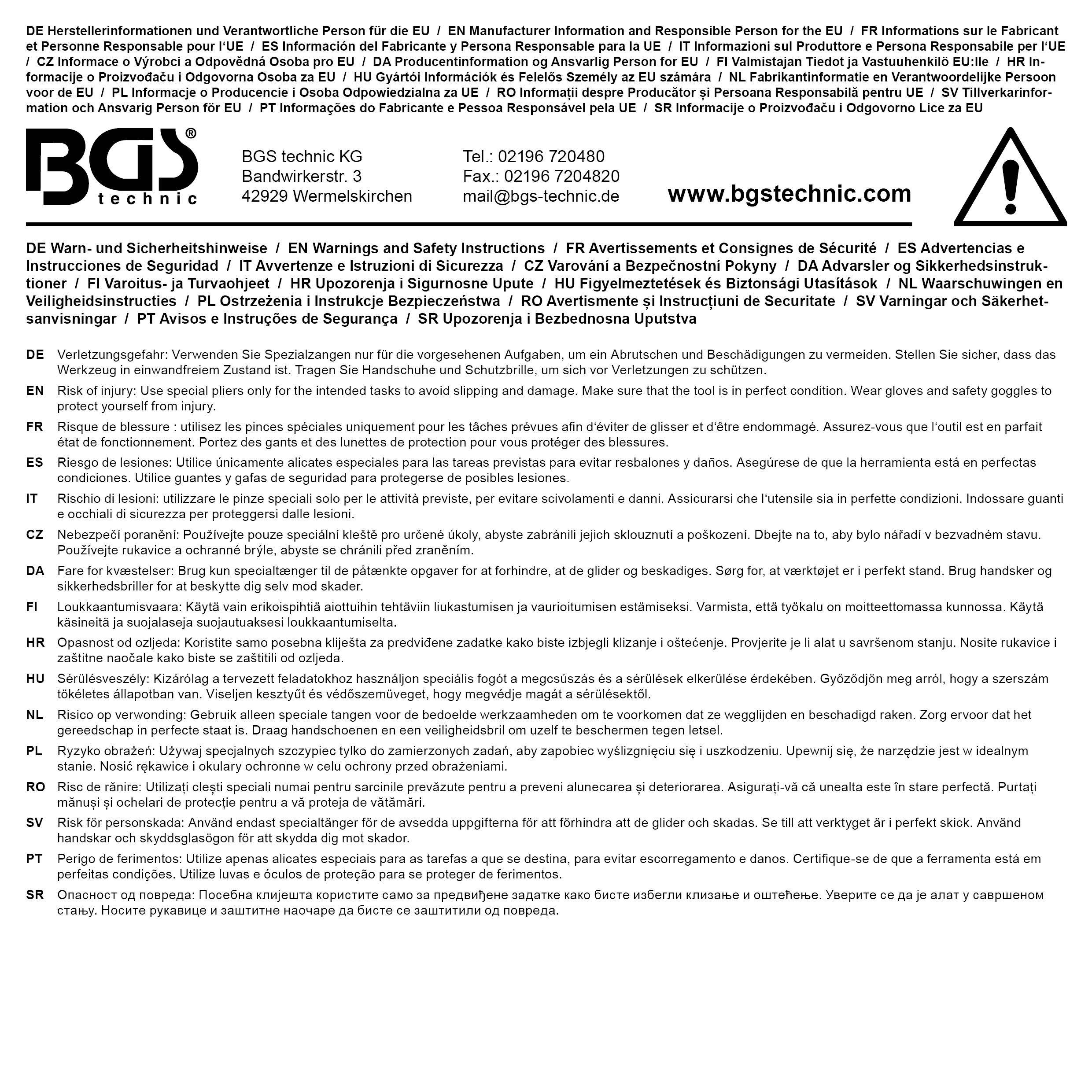 BGS Werkstattwageneinlage 1/3: Sicherungszangen-Satz fr