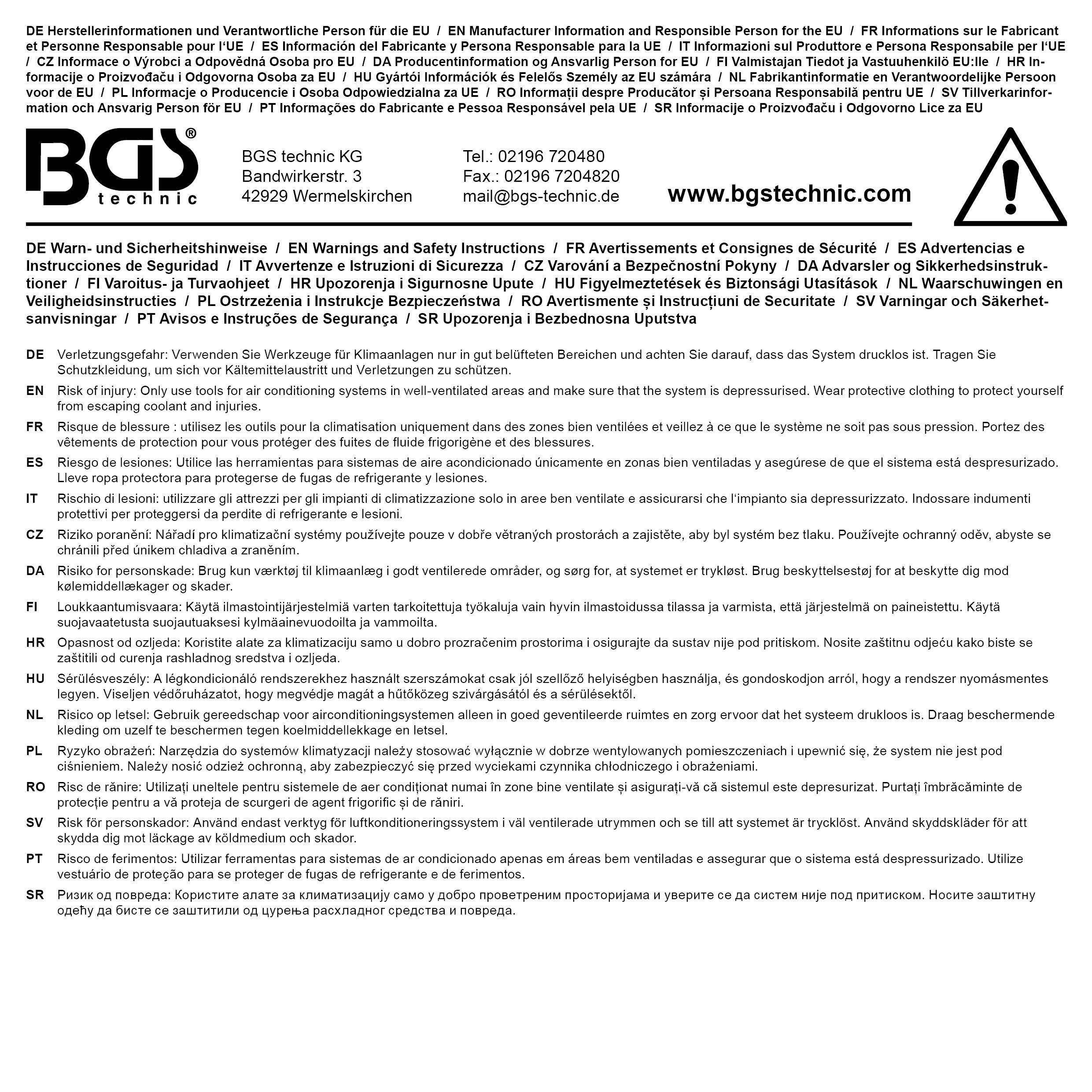 BGS technic Entriegelungswerkzeug fr Klimaanlagen-Leitungskupplungen