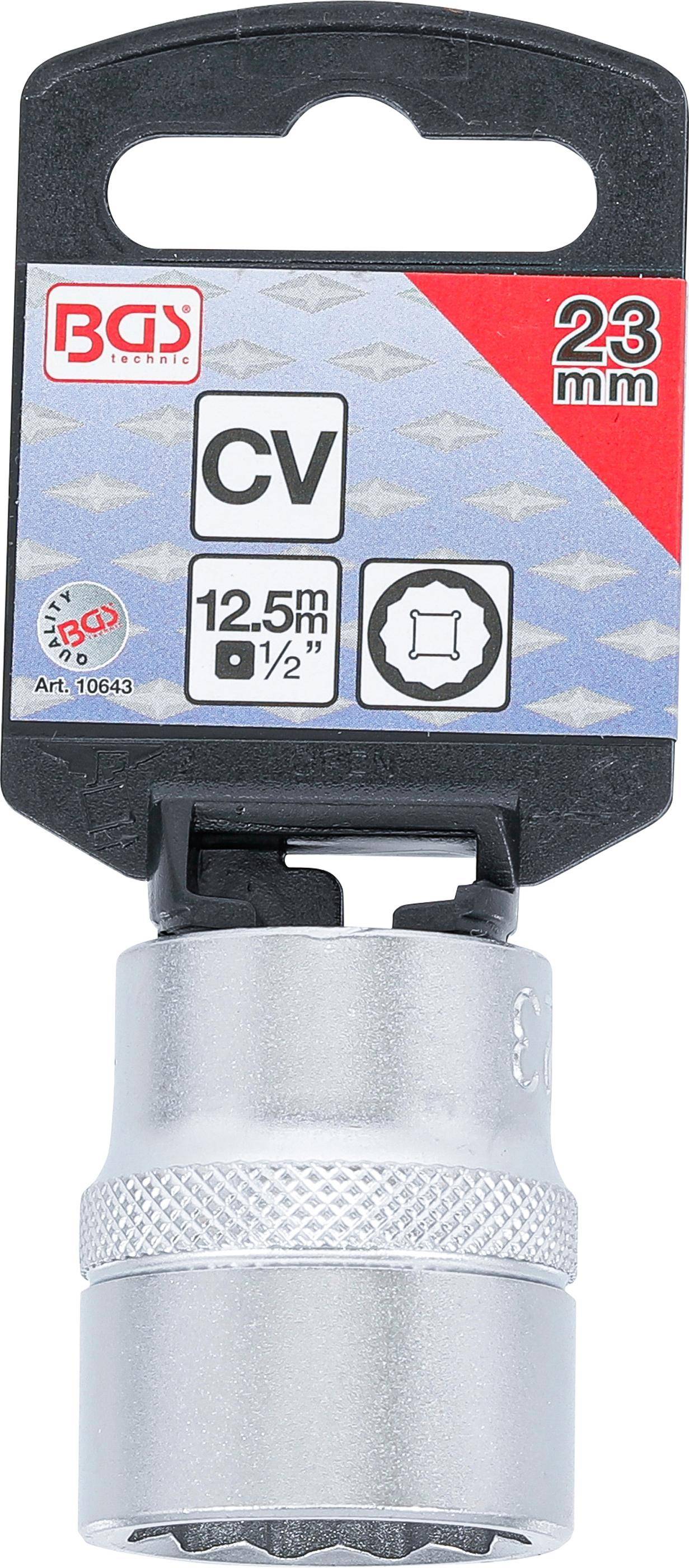 BGS Steckschlüssel-Einsatz Zwölfkant | Antrieb Innenvierkant 12,5 mm