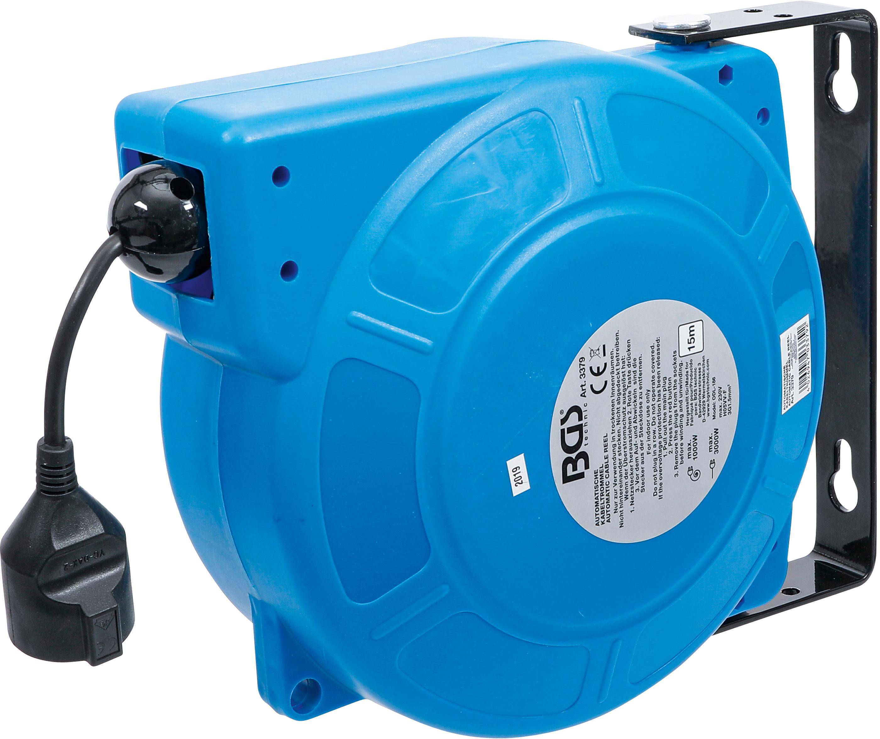 BGS technic Automatische Kabeltrommel | 15 m