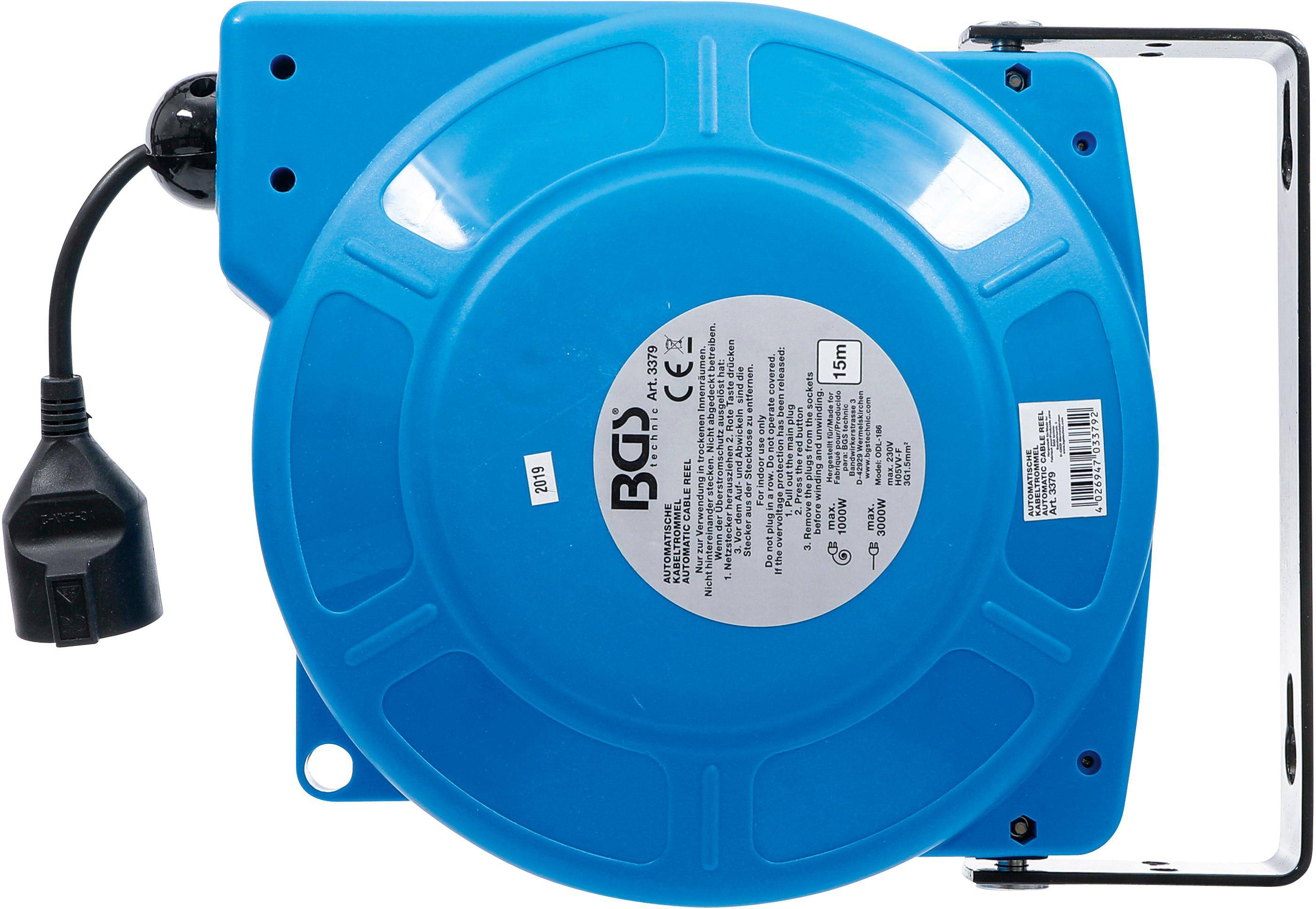 BGS technic Automatische Kabeltrommel | 15 m