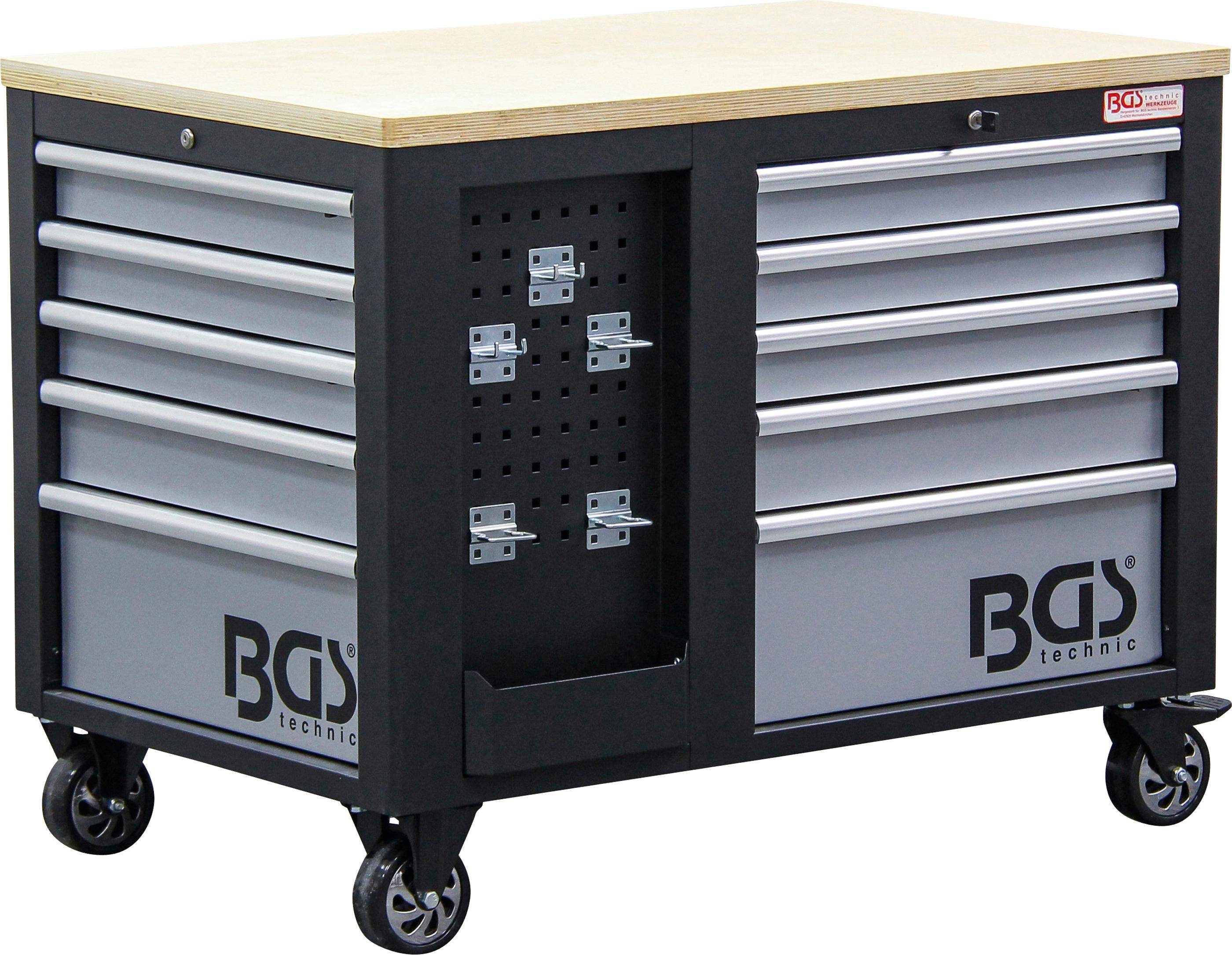 BGS technic Werkstattwagen | 2 x 5 Schubladen | 1 Schrank | leer