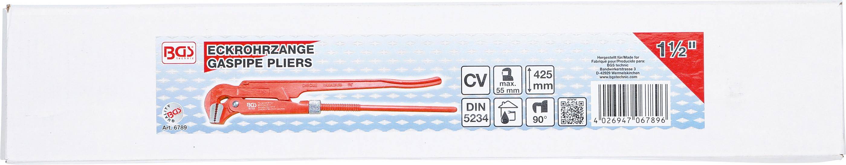BGS Eckrohrzange | 38 mm - 1,5" | schwedische Form