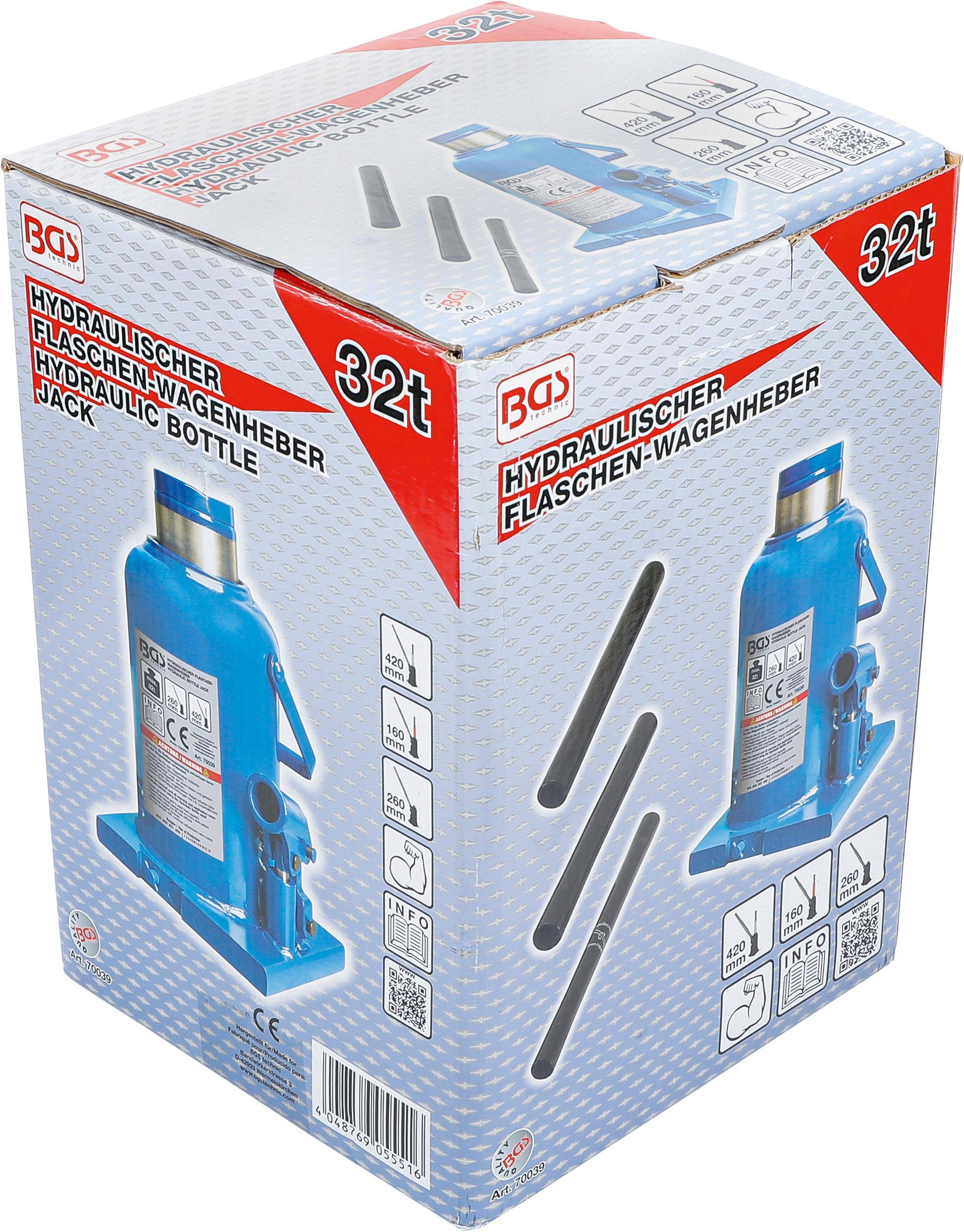 BGS technic Hydraulischer Flaschen-Wagenheber | 32 t