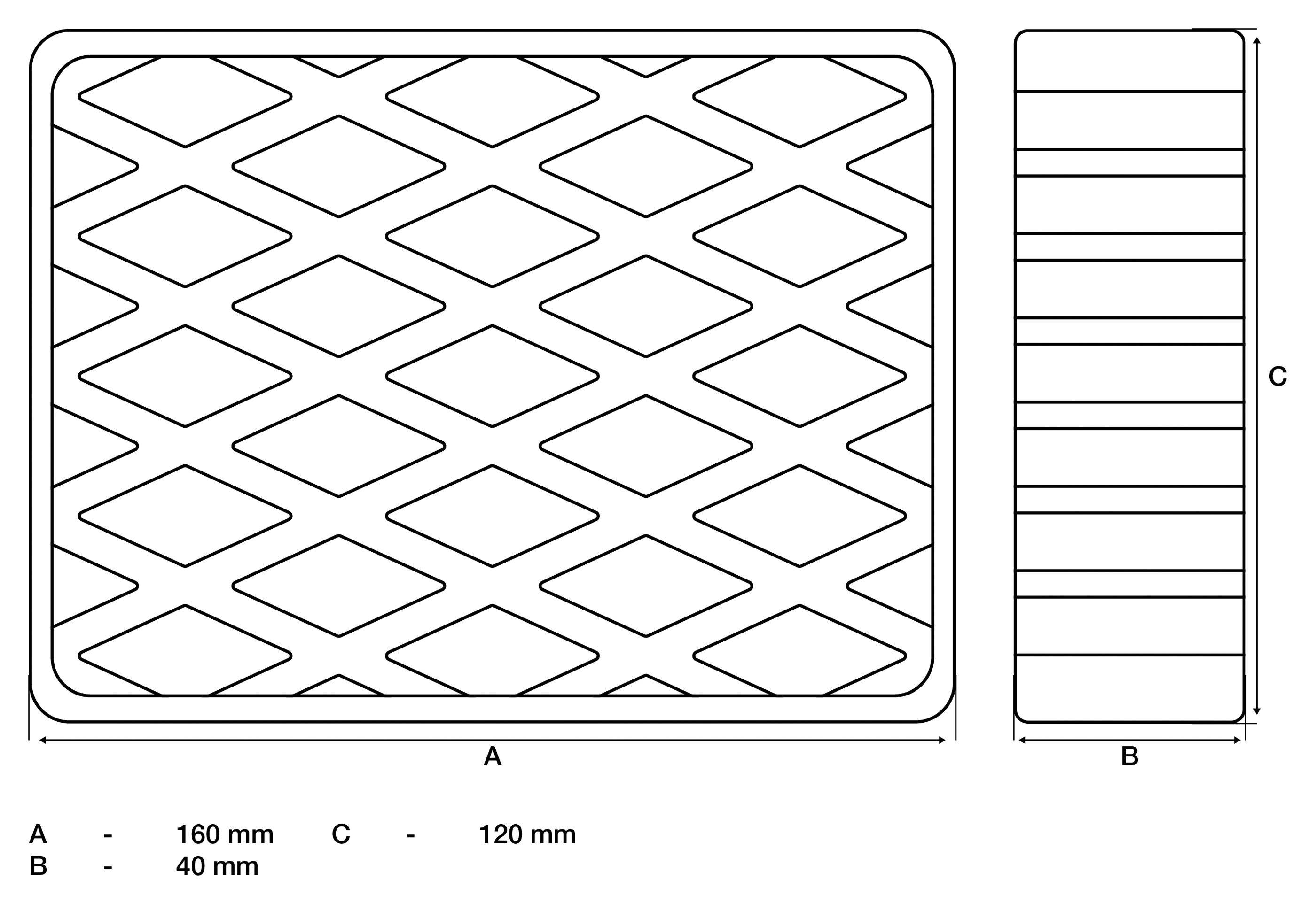 BGS technic Gummiauflage | für Hebebühnen | 160 x 120 x 40 mm