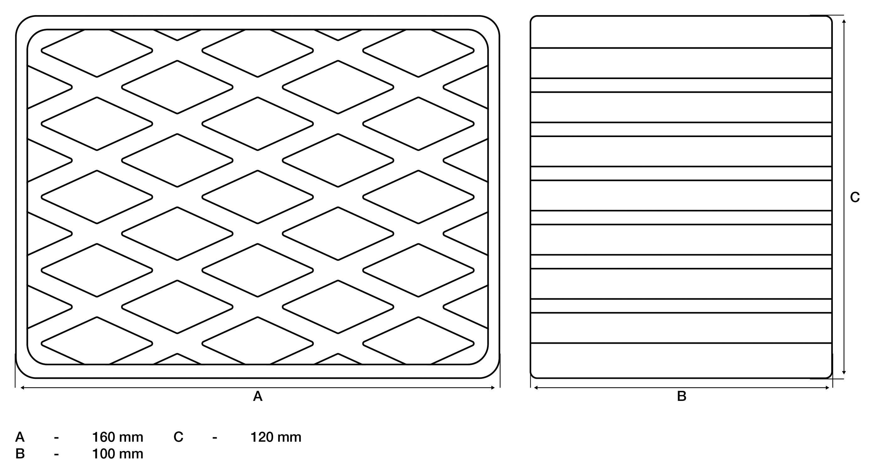 BGS technic Gummiauflage | für Hebebühnen | 160 x 120 x 100 mm