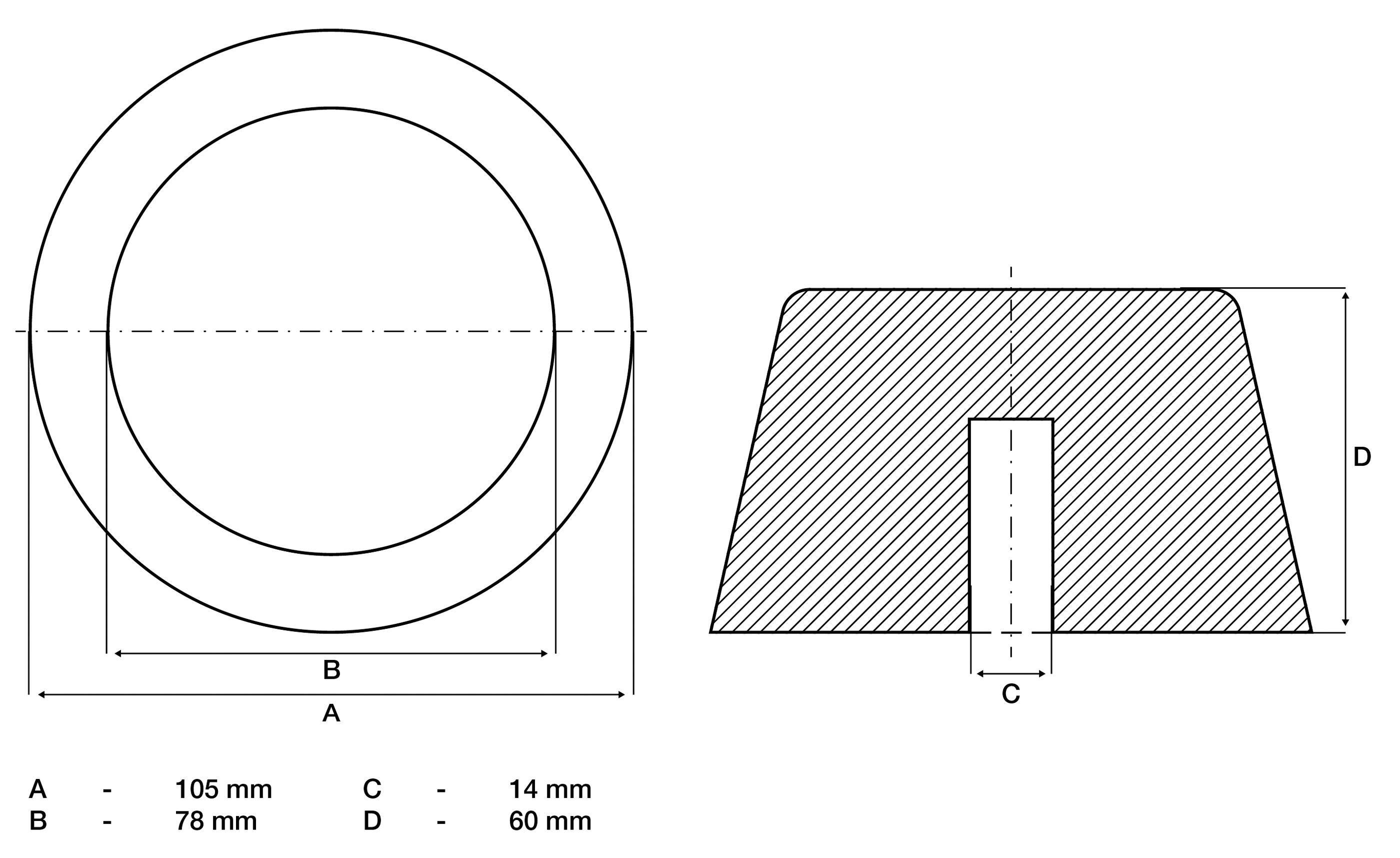 BGS technic Gummiauflage | für Hebebühnen | Ø 105 mm
